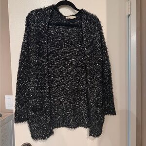 Love By Design Black and White Textured Cardigan